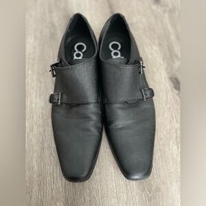 Calvin Klein Black Textured Men's Oxfords